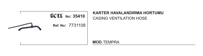 KARTER HAVALANDIRMA HORTUMU 35410 TEMPRA 7731108