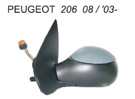 Vm Peugeot P206 Ön Sağ Dış Dikiz Aynası Elektrikli 2003 2009