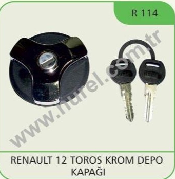 Renault R12 TS Yakıt İç Depo Kapağı Kilitli Krom